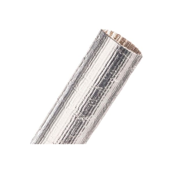 Techflex Thermashield Aluminized Fiberglass Tube 1.50in Dia., 100', Silver